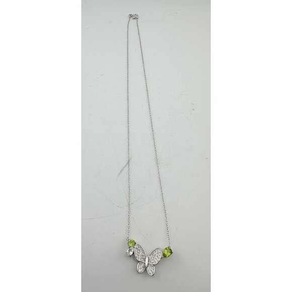 Natural Peridot Butterfly Necklace - Picture 6 of 9